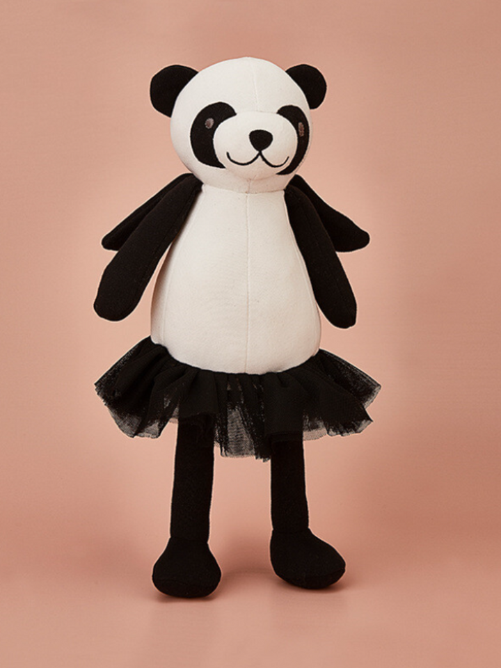 Girls Cute and Cuddly Panda Plush Toy in Elegant Black Tutu Dress