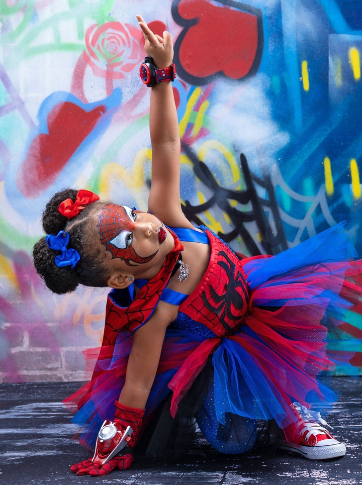 Girls Halloween Costume | Spider-Girl Inspired Tutu Dress | Mia Belle Girls