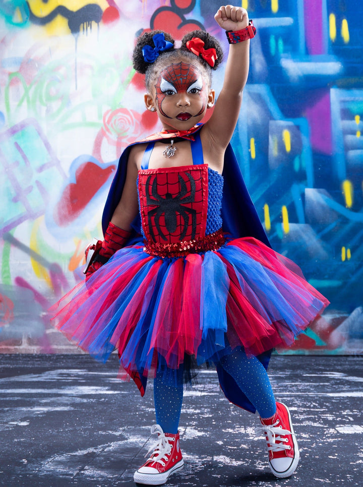 Girls Halloween Costume | Spider-Girl Inspired Tutu Dress | Mia Belle Girls