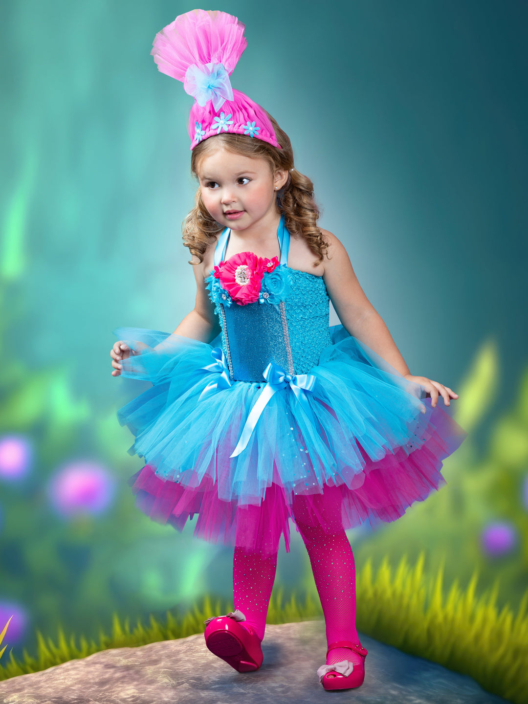 Kids Halloween Costume | Trolls Dazzle Tutu Dress | Mia Belle Girls