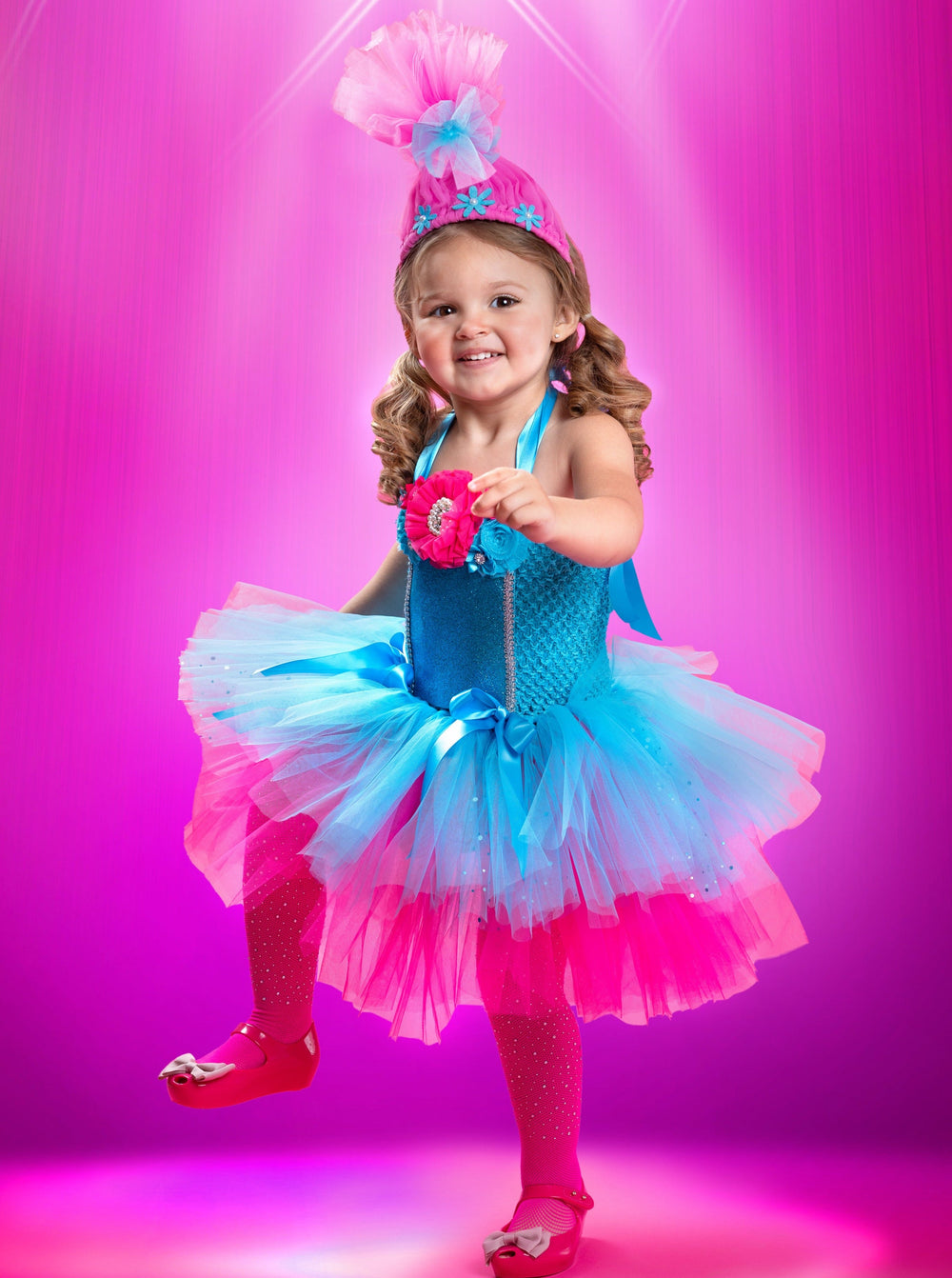 Kids Halloween Costume | Trolls Dazzle Tutu Dress | Mia Belle Girls