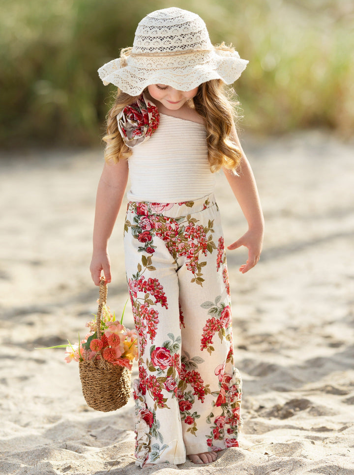 Mia Belle Girls One-Shoulder Palazzo Pants Set | Girls Spring Outfits