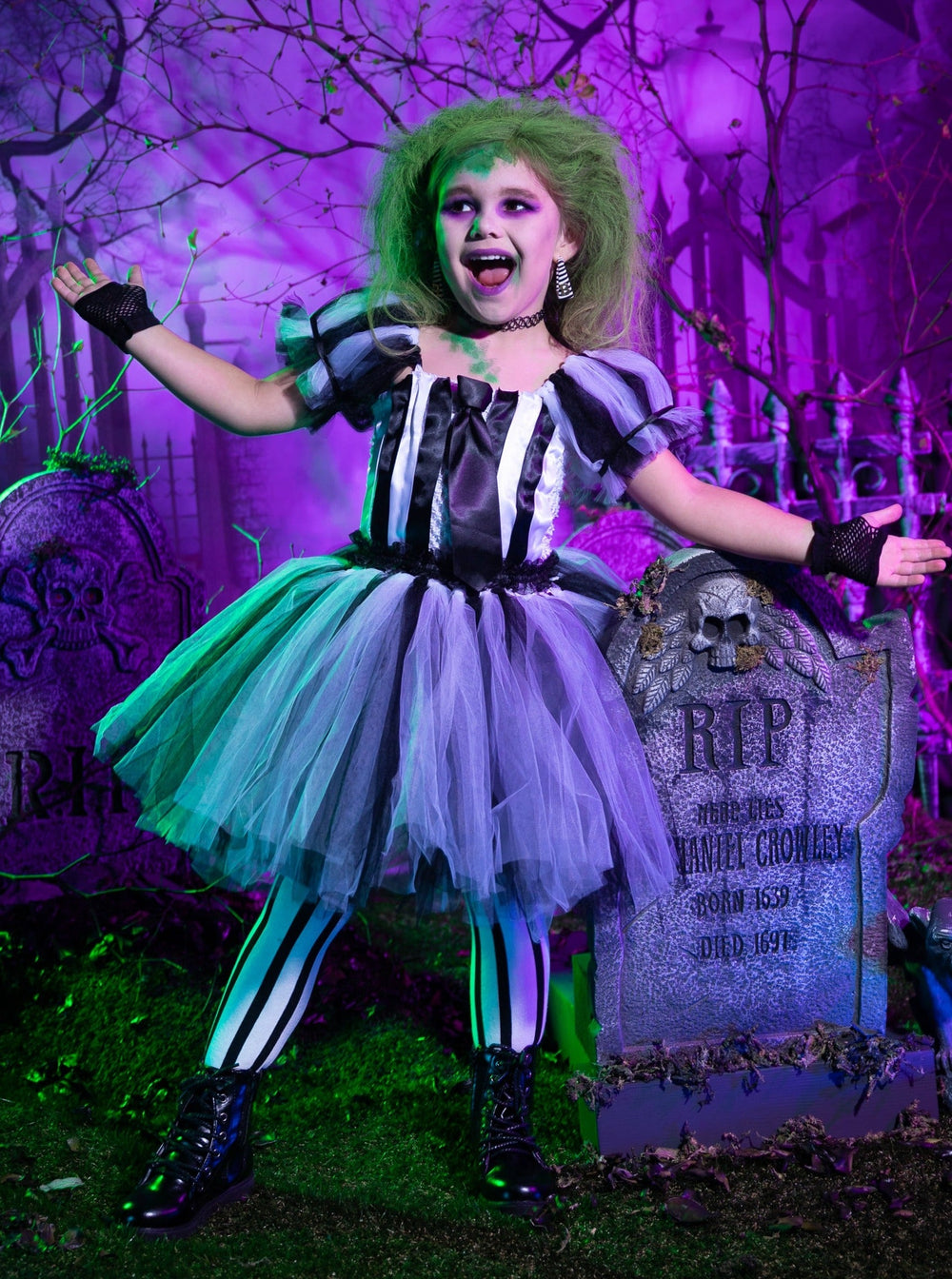 Girls Halloween Costumes | Beetlejuice Inspired Dress - Mia Belle Girls