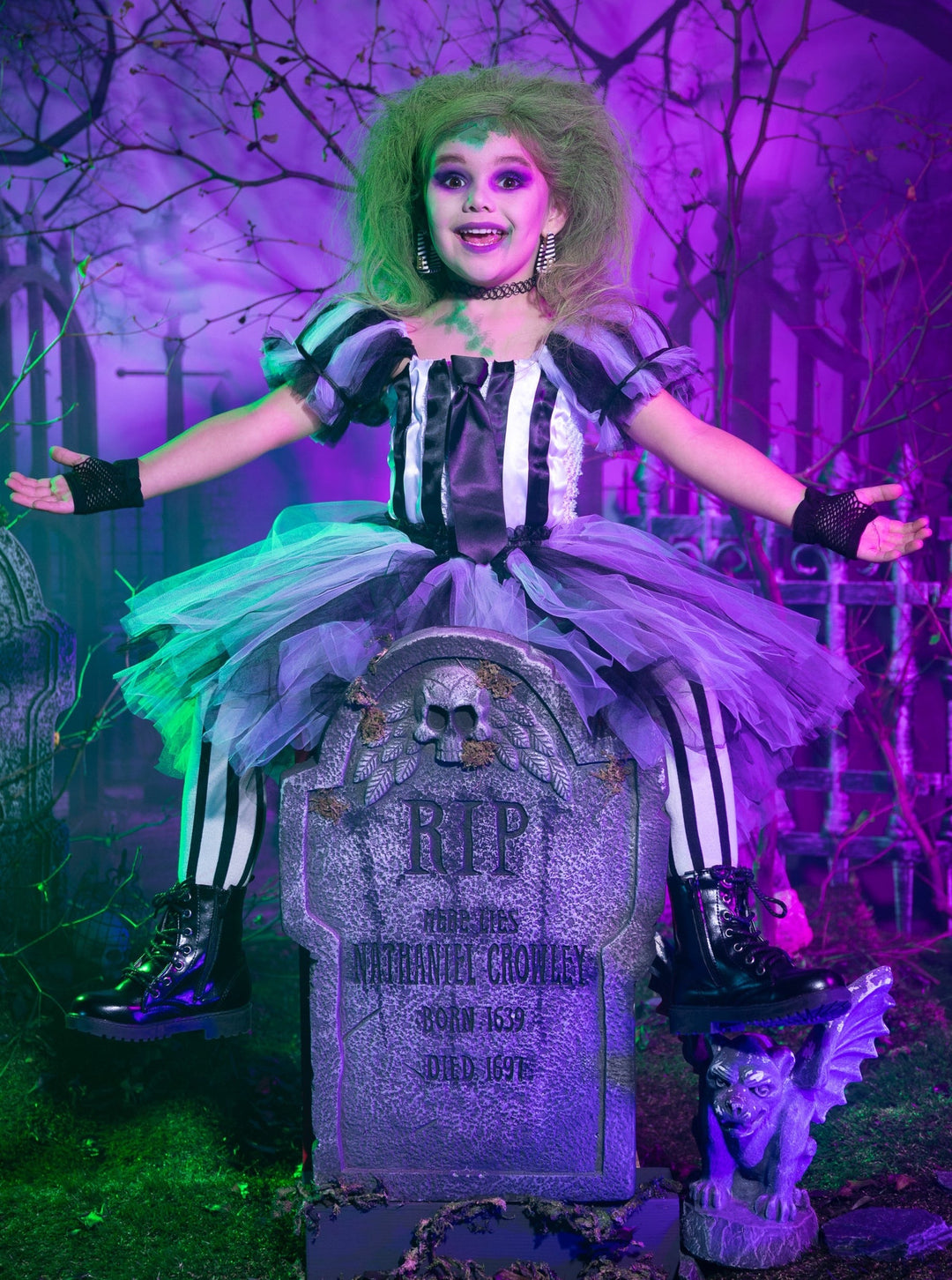 Girls Beetlejuice Inspired Tutu Dress Costume