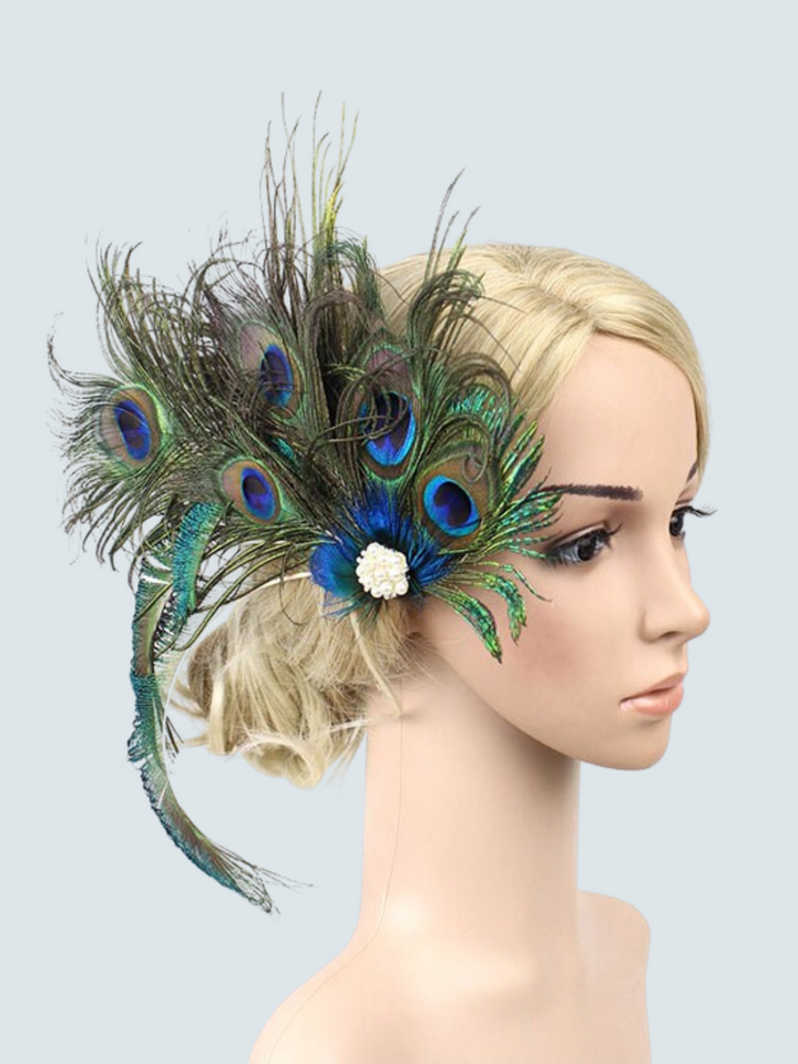 Halloween Accessories | Peacock Feather Hairpiece | Mia Belle Girls