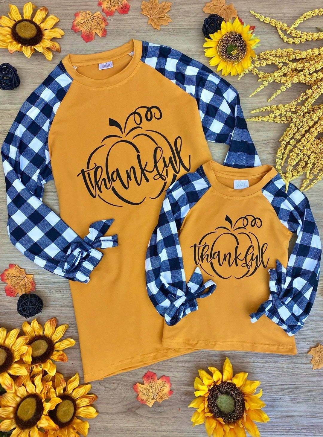 Mommy & Me Matching Fall Tops | Plaid Raglan Sleeve Tops | Mia Belle Girls