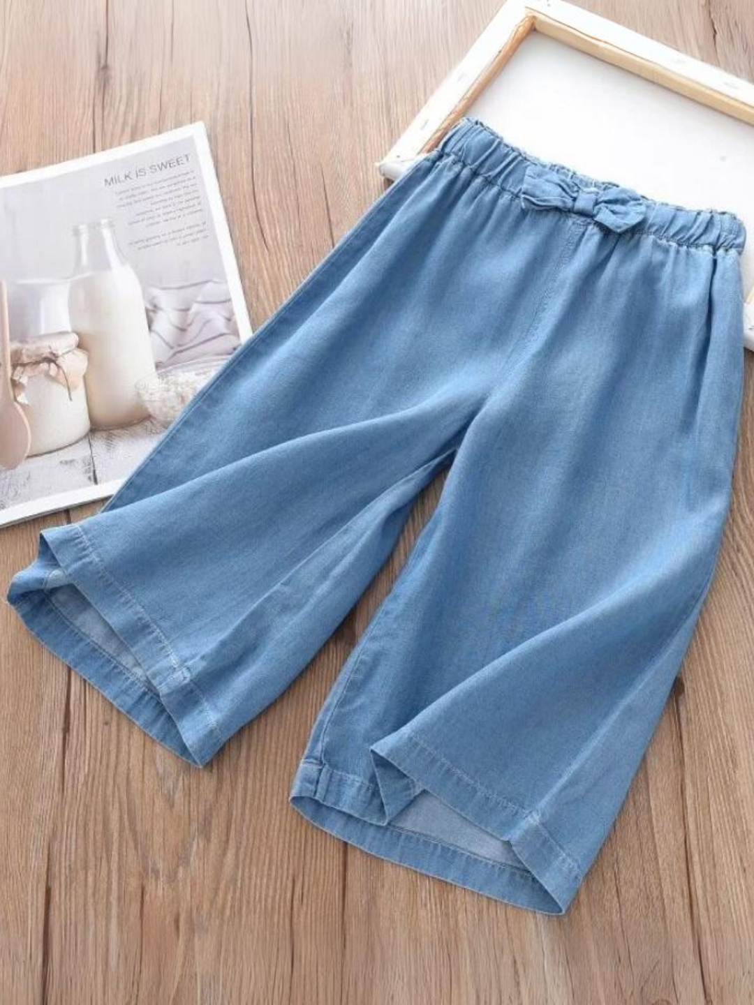 Mia Belle Girls Wide Leg Chambray Pants | Girls Spring Outfits