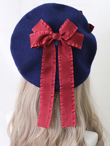 Girls Parisian Double Bow Beret