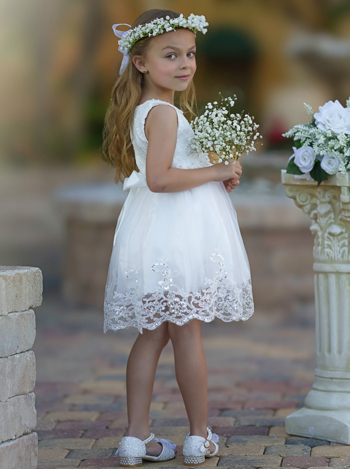 Embellished flower girl dress best sale