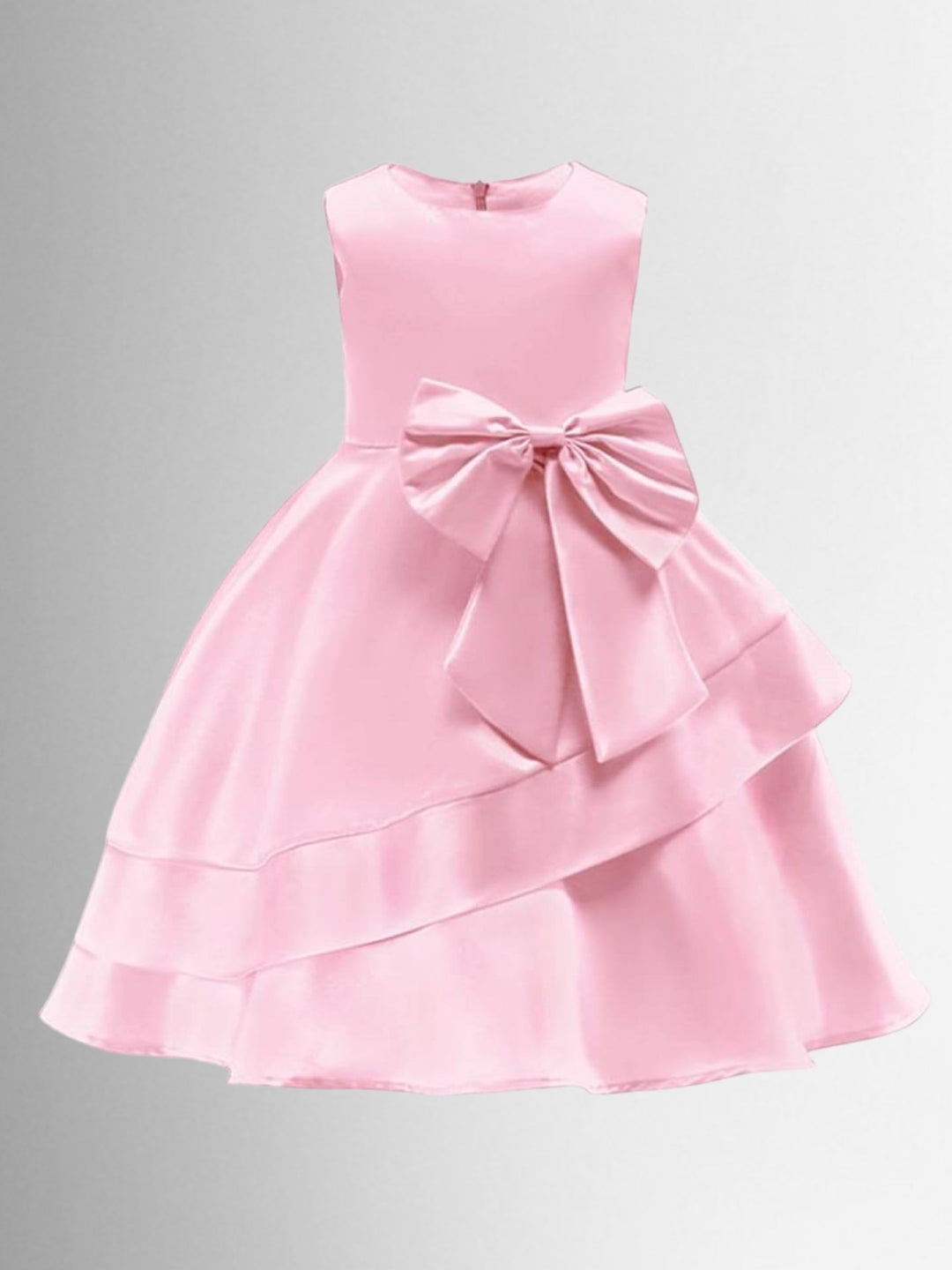 Winter Formal Dresses | Girls Asymmetrical Ruffle Hem Satin Ball Gown