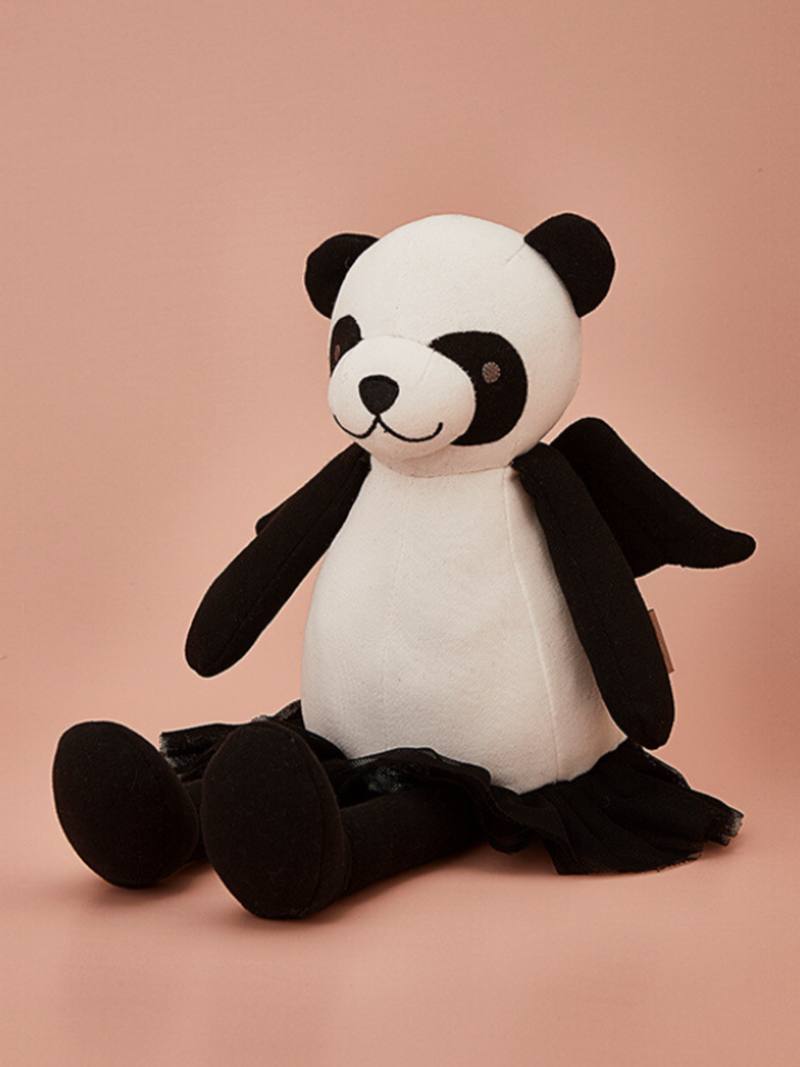 Girls Cute and Cuddly Panda Plush Toy in Elegant Black Tutu Dress