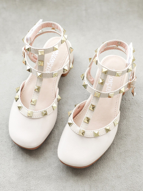 Shoes By Liv & Mia | Studded Ankle Strap Flats - Mia Belle Girls