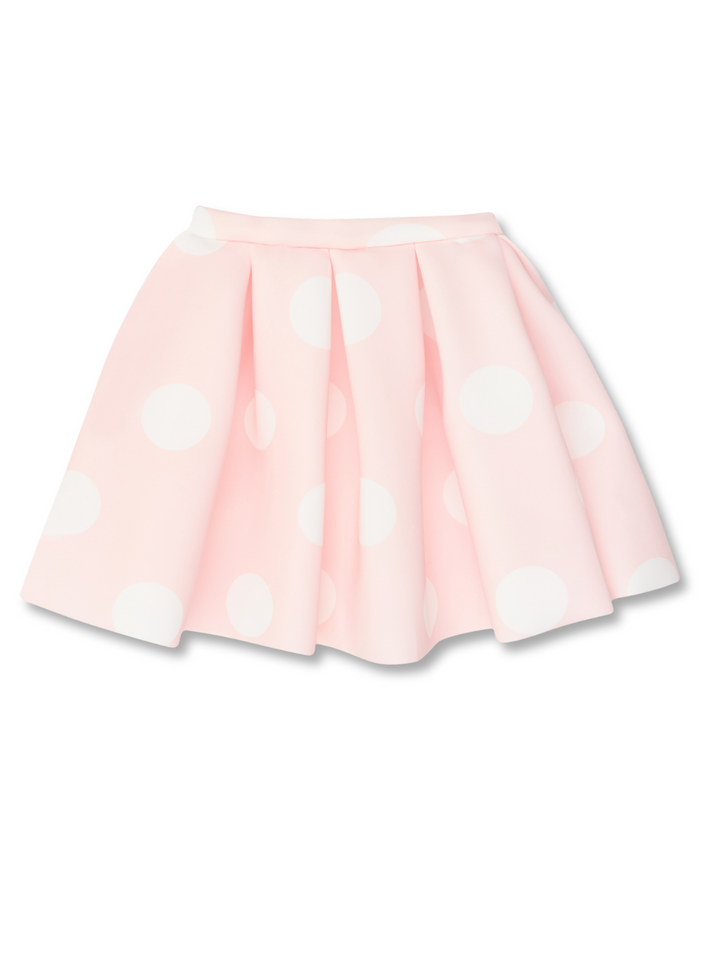 Posh Polka Dot Neoprene Pleated Skirt by Kids Couture