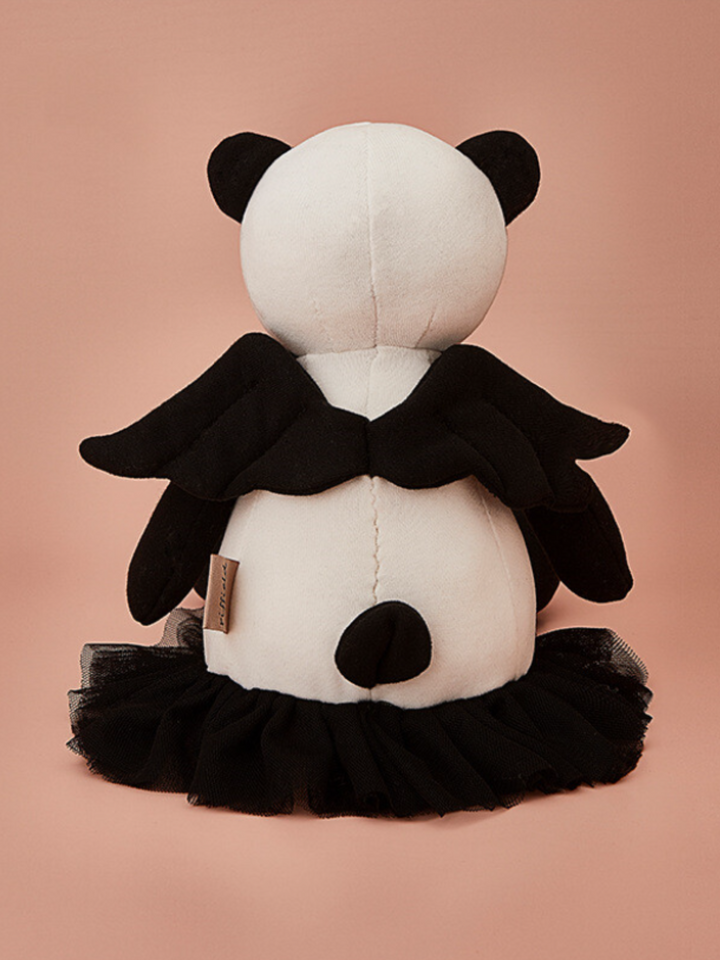 Süßes und kuscheliges Panda-Plüschtier für Mädchen im eleganten schwarzen Tutu-Kleid