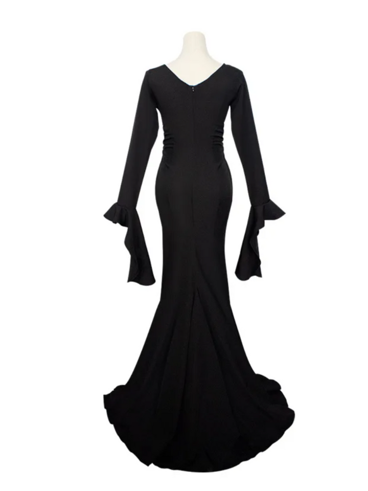 Gruseliges Morticia-Kostümkleid für Damen