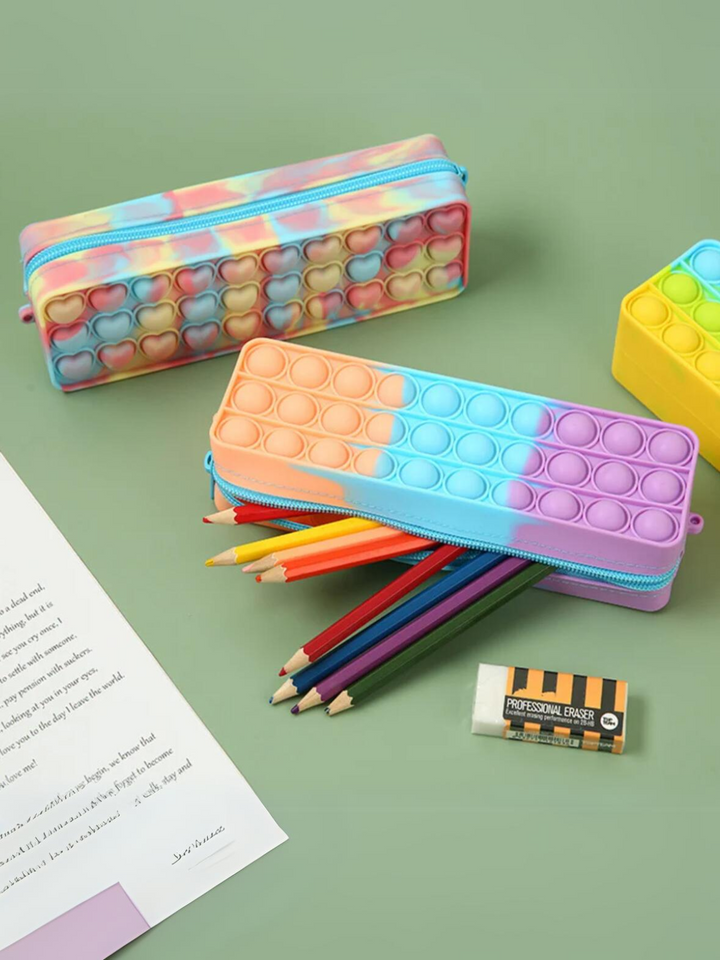 Pop Its Pencil Case - Fun and Colorful Stress-Reducing Organizer