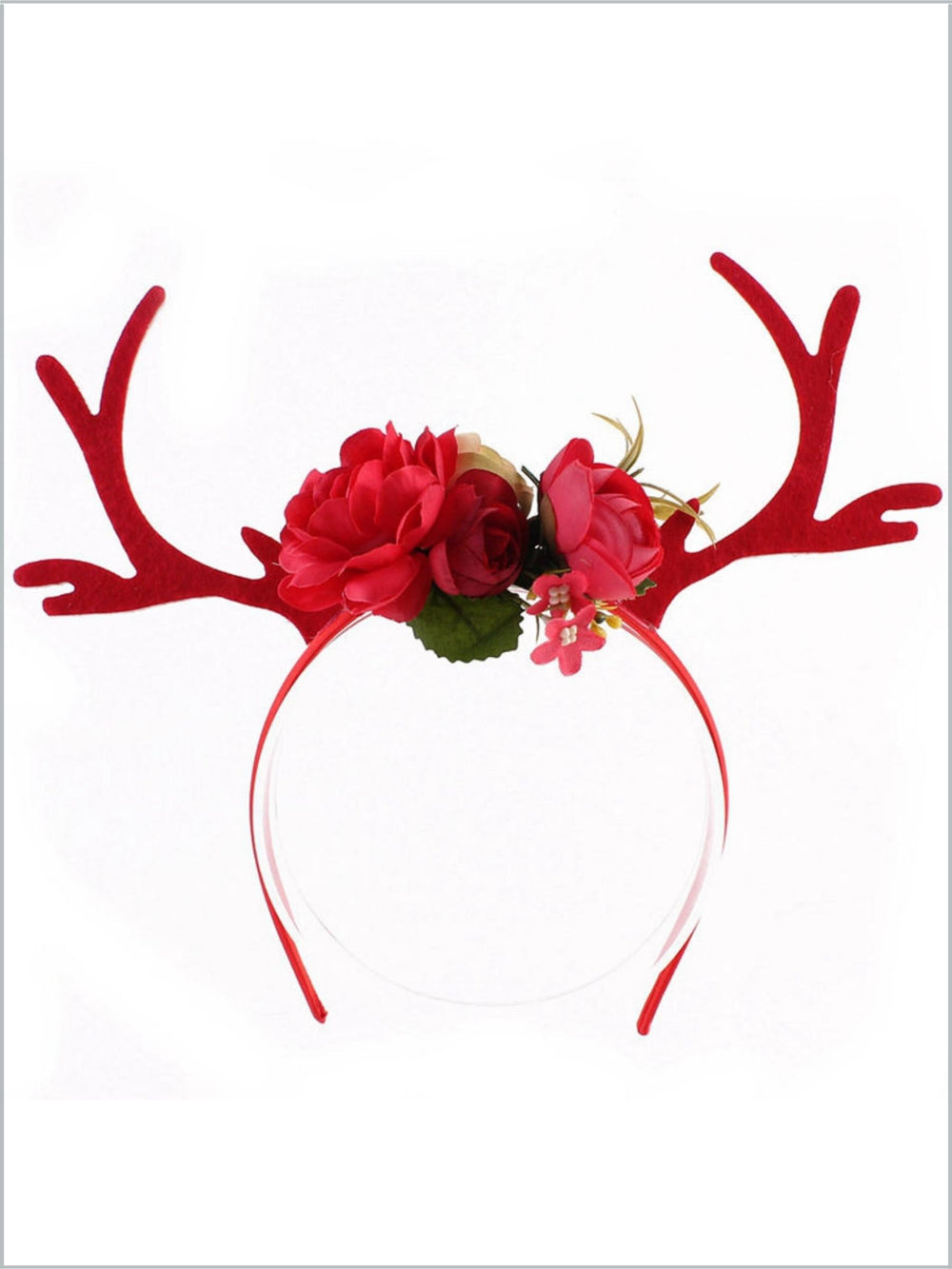 Girls Reindeer & Flowers Holiday Headband