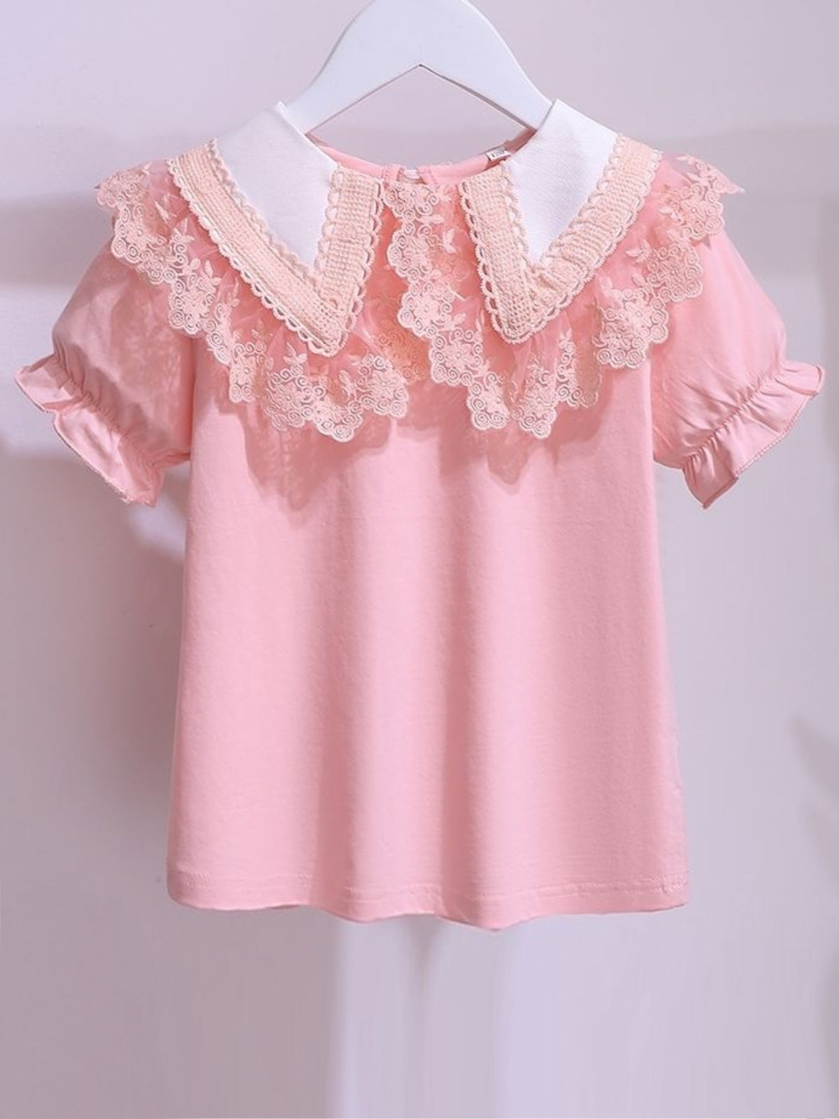 NWOT Ted Baker Athilia Embroidered outlet Scallop Peter Pan Collar Blush Pink Top