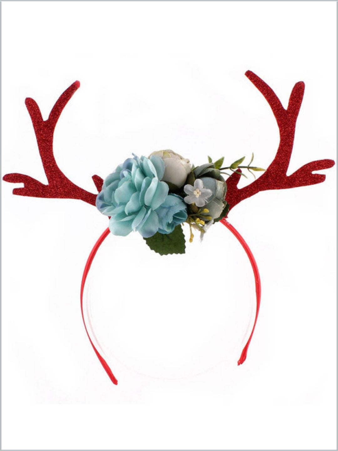 Girls Reindeer & Flowers Holiday Headband