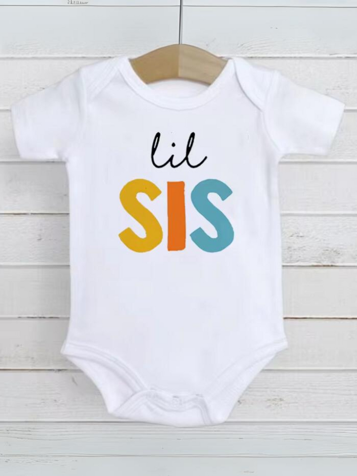 Girls Adorable Lil Sis Short Sleeve Bodysuit