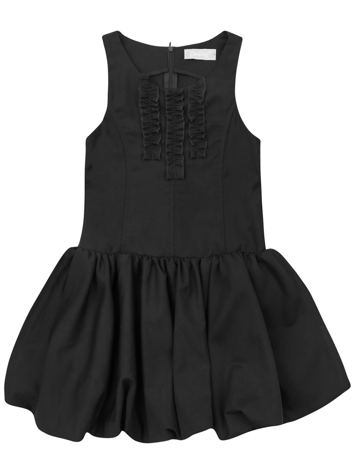 Schickes schwarzes Uniformkleid mit Rüschen von Kids Couture