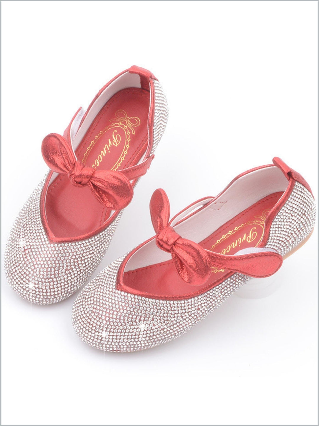 Girls Glitter Bow Flats By Liv and Mia