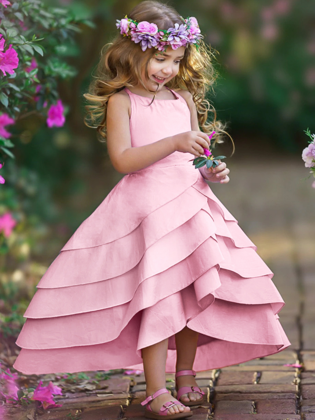 Little Girls Cute Spring Dresses | Toddler Tiered Hi-Lo Petal Dress