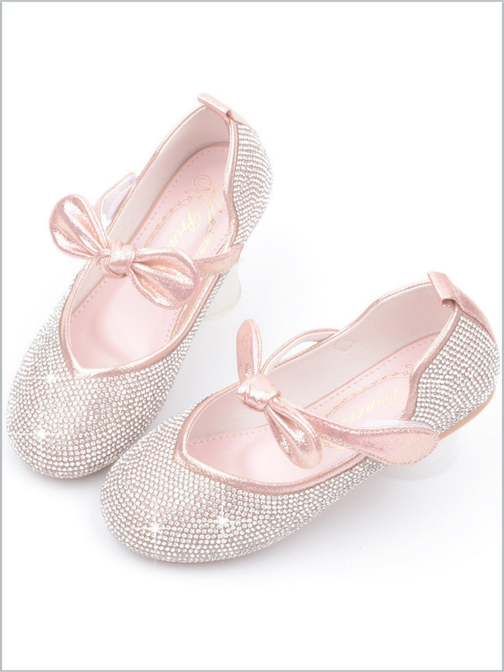 Girls Glitter Bow Flats By Liv and Mia