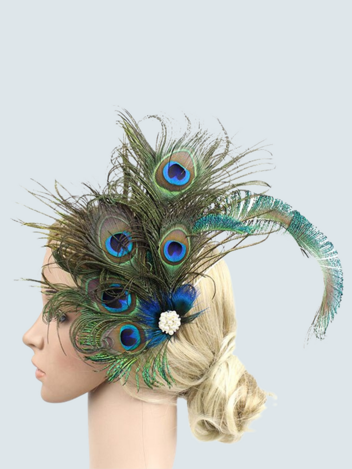 Halloween Accessories | Peacock Feather Hairpiece | Mia Belle Girls