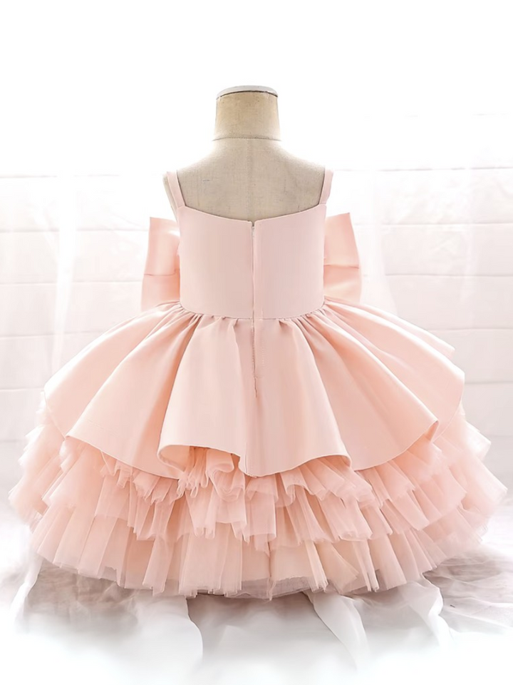 Elegant  Bow Layered Tulle Party Dress