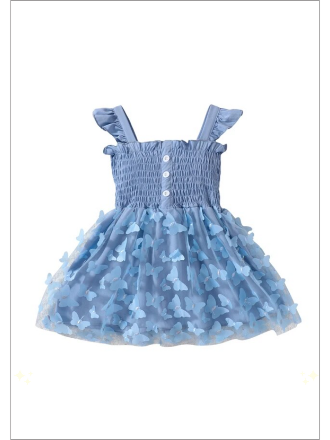 Mia Belle Girls Butterfly Appliqué Dress | Girls Spring Dresses