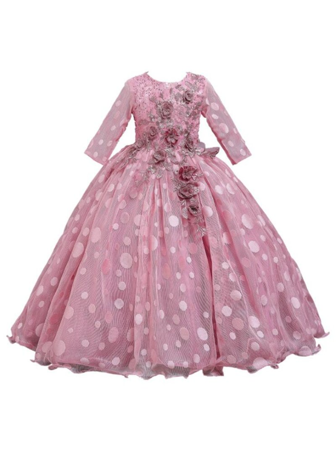 Luxury Polka Dot Gown | Little Girls Formal Dress - Mia Belle Girls