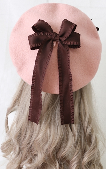 Girls Parisian Double Bow Beret