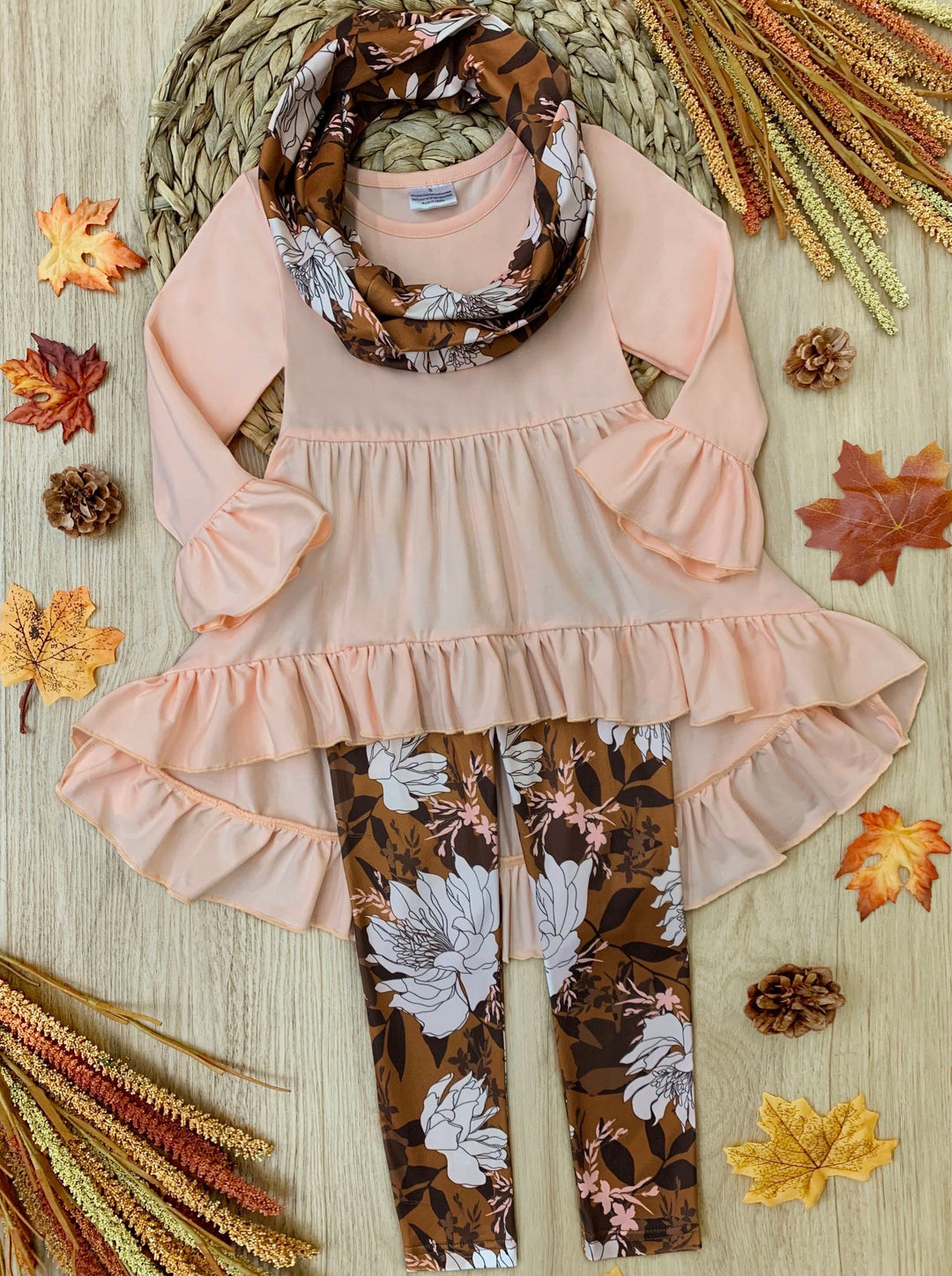 Blossom Tunic, Scarf & Leggings Set - Mia Belle Girls