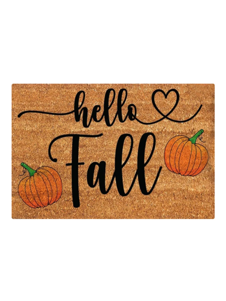 16" x 24" Hello Fall Front Door Pumpkin Design Welcome Mat