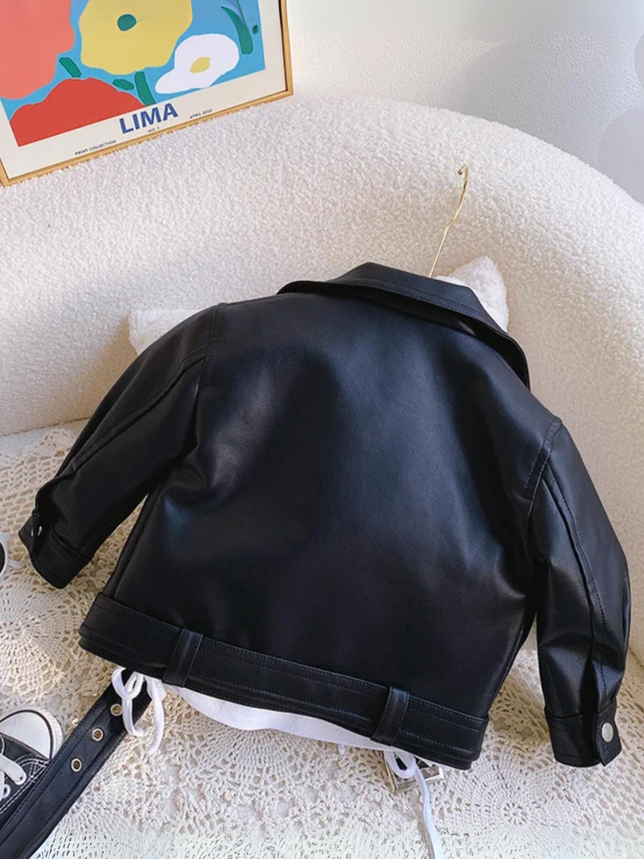 Trendige Bikerjacke aus Kunstleder für Mädchen