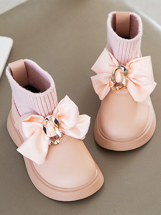 Shoes By Liv & Mia | Girls Satin Bow Sock Loafers | Boutique Shoes 