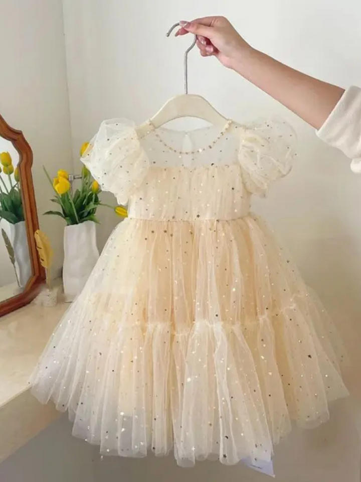 Mia Belle Girls Sequin Tulle Dress | Girls Dressy