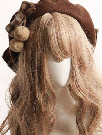 Girls Large Plaid Bow Beret