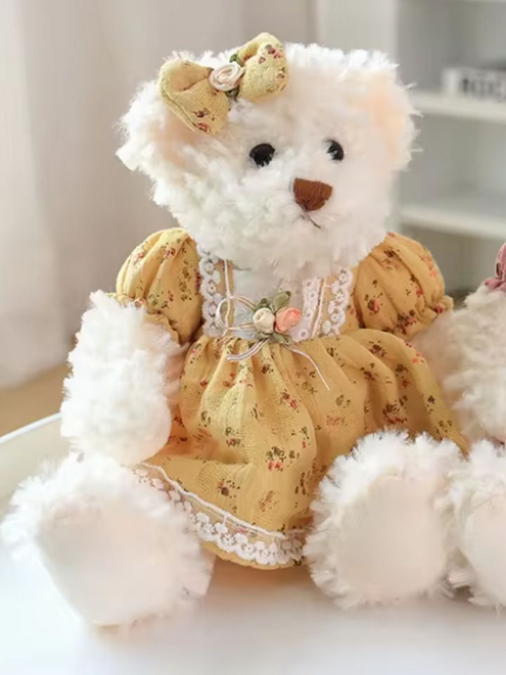 Charming Vintage Dress Teddy Bear Plush Toy