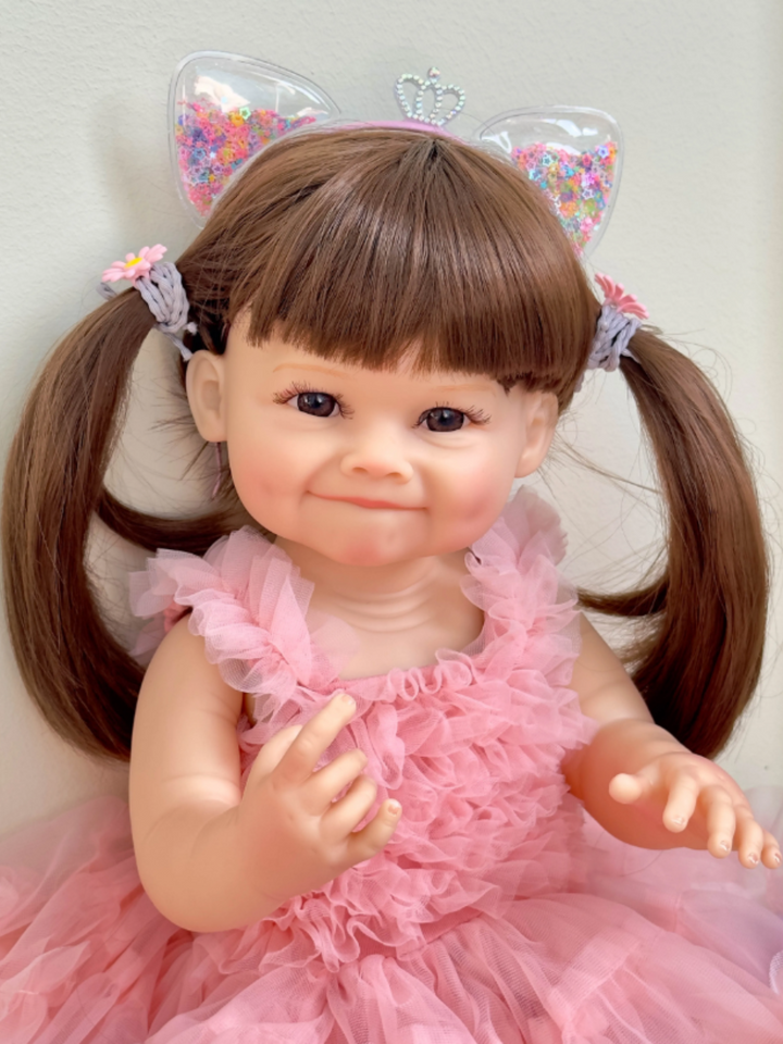 22" Cute and Cuddly Lifelike Doll in Fluffy Pink Tutu Dress