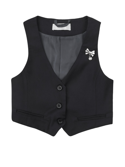 Classic Black Girls Bow Pin Vest by Kids Couture