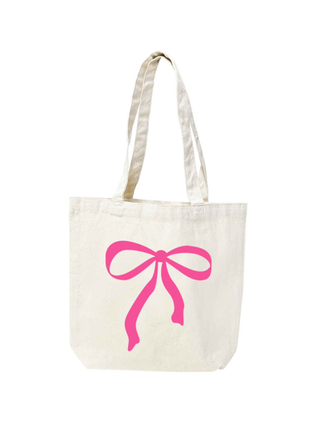 Viv & Lou Hot Pink Bow Large Canvas Tote