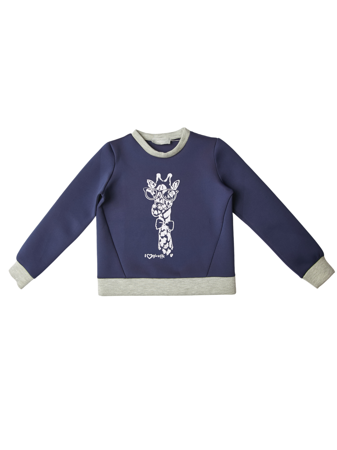 Navy Giraffe Glam Sweatshirt by Kids Couture