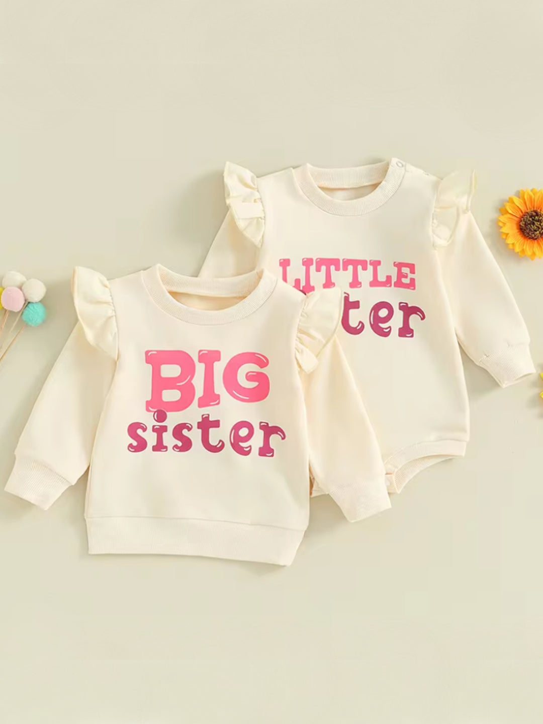 Big Sister Matching Ruffles Long Sleeve Sweatshirt