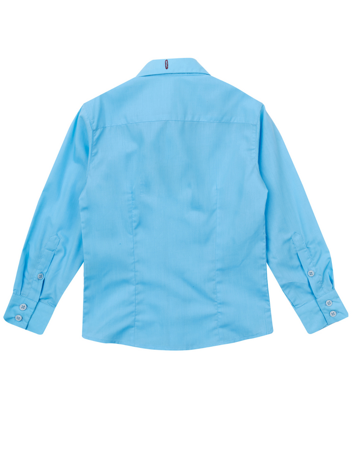 Essential School Uniform Blue Long Sleeve Shirt by Kids Couture