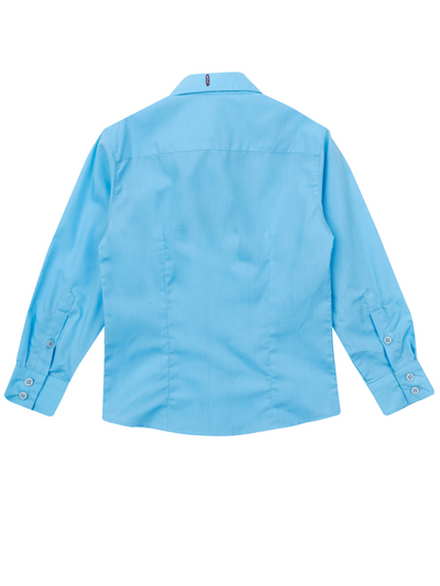 Essential School Uniform Blue Long Sleeve Shirt by Kids Couture