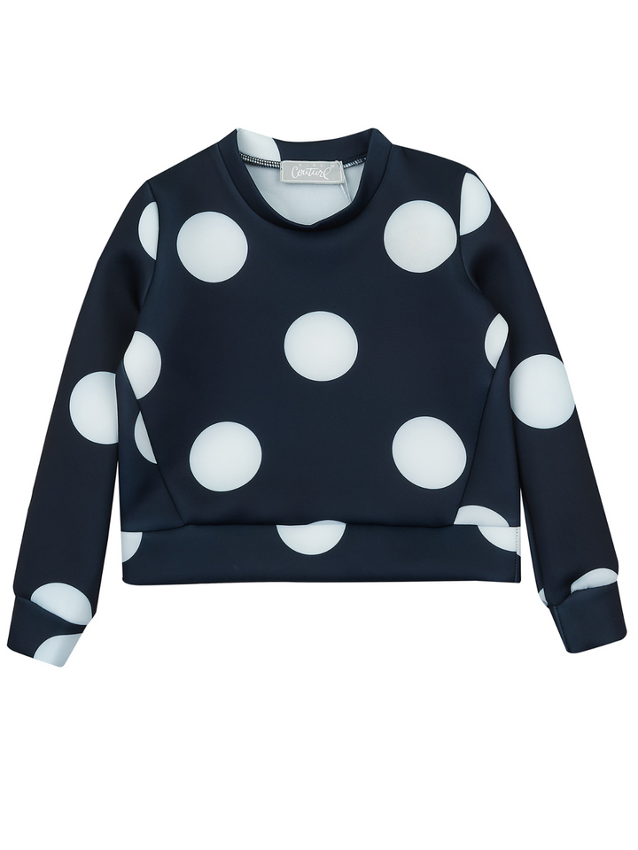 Schwarzes Polka Dot Delight Sweatshirt von Kids Couture