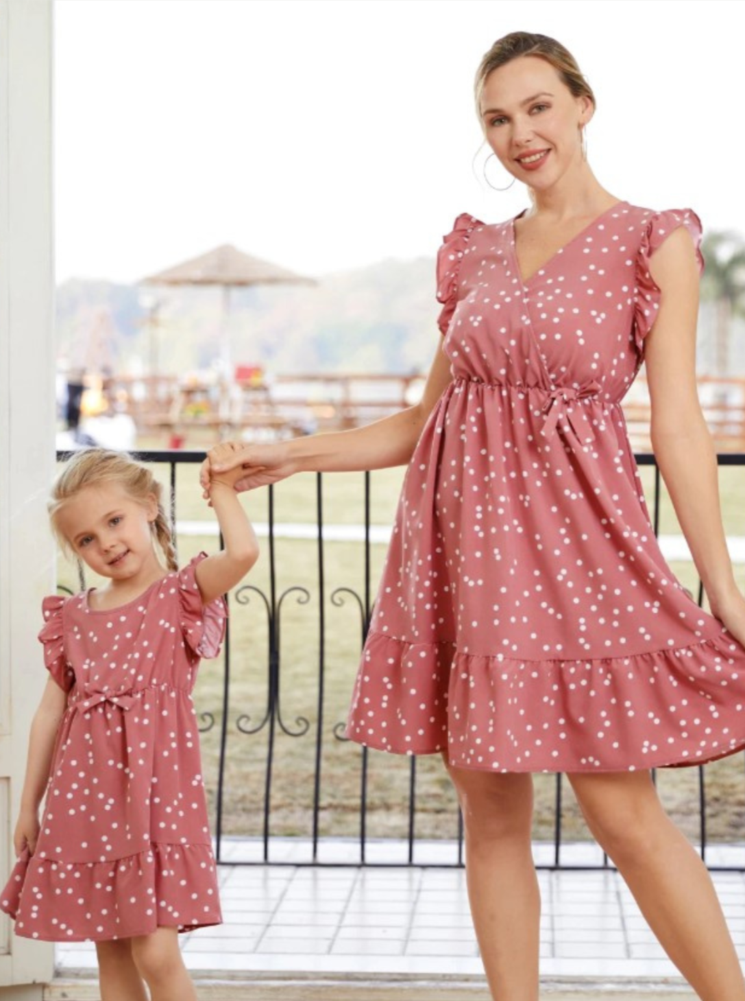 Mommy and Me Polka Dot Ruffle Wrap Dress – Mia Belle Girls