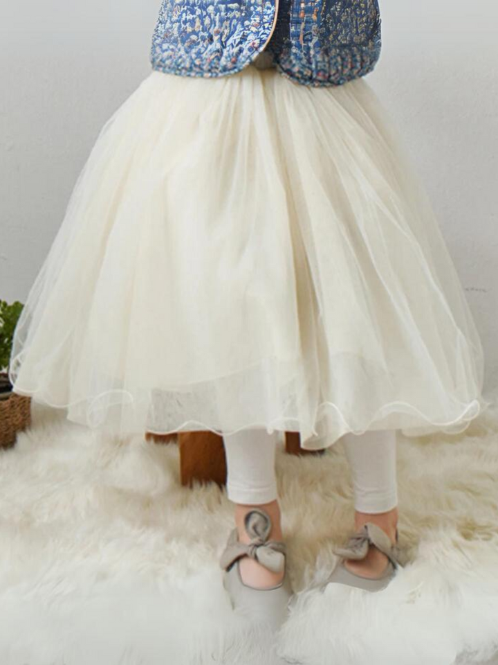 Girls Dreamy Layered Tulle Midi Skirt